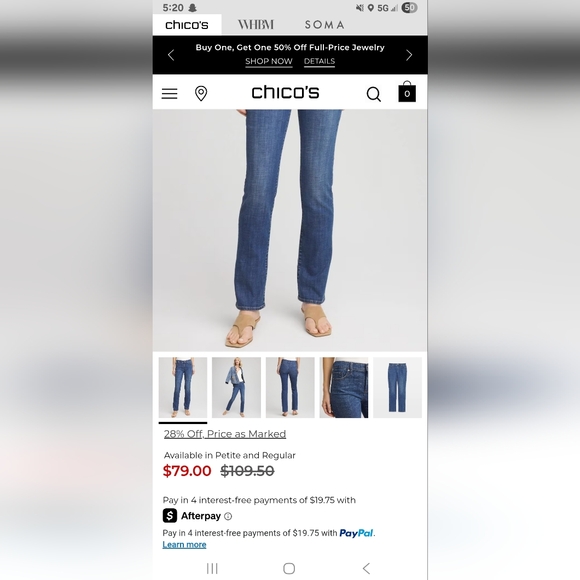 NWT..Chico's Platinum Blue Denim Jeans SIZE 2 - Picture 14 of 14